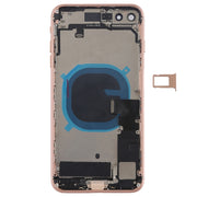 Battery Back Cover Assembly with Side Keys & Vibrator & Speaker Ringer Buzzer & Power Button + Volume Button Flex Cable & Card Tray for iPhone 8 Plus(Rose Gold)