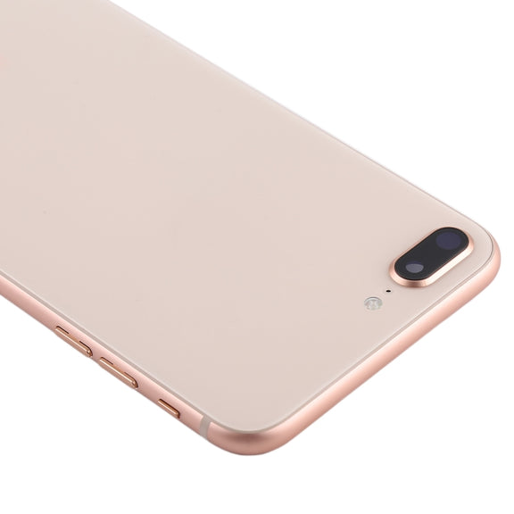 Battery Back Cover Assembly with Side Keys & Vibrator & Speaker Ringer Buzzer & Power Button + Volume Button Flex Cable & Card Tray for iPhone 8 Plus(Rose Gold)