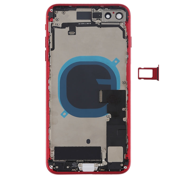 Battery Back Cover Assembly with Side Keys & Vibrator & Speaker Ringer Buzzer & Power Button + Volume Button Flex Cable & Card Tray for iPhone 8 Plus(Red) - Back Cover by PMC TechLife | Online Shopping South Africa | PMC TechLife
