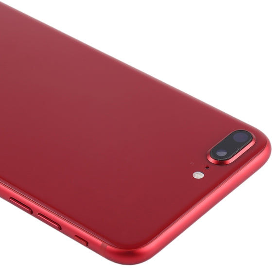 Battery Back Cover Assembly with Side Keys & Vibrator & Speaker Ringer Buzzer & Power Button + Volume Button Flex Cable & Card Tray for iPhone 8 Plus(Red)