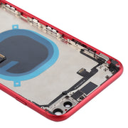 Battery Back Cover Assembly with Side Keys & Vibrator & Speaker Ringer Buzzer & Power Button + Volume Button Flex Cable & Card Tray for iPhone 8 Plus(Red)