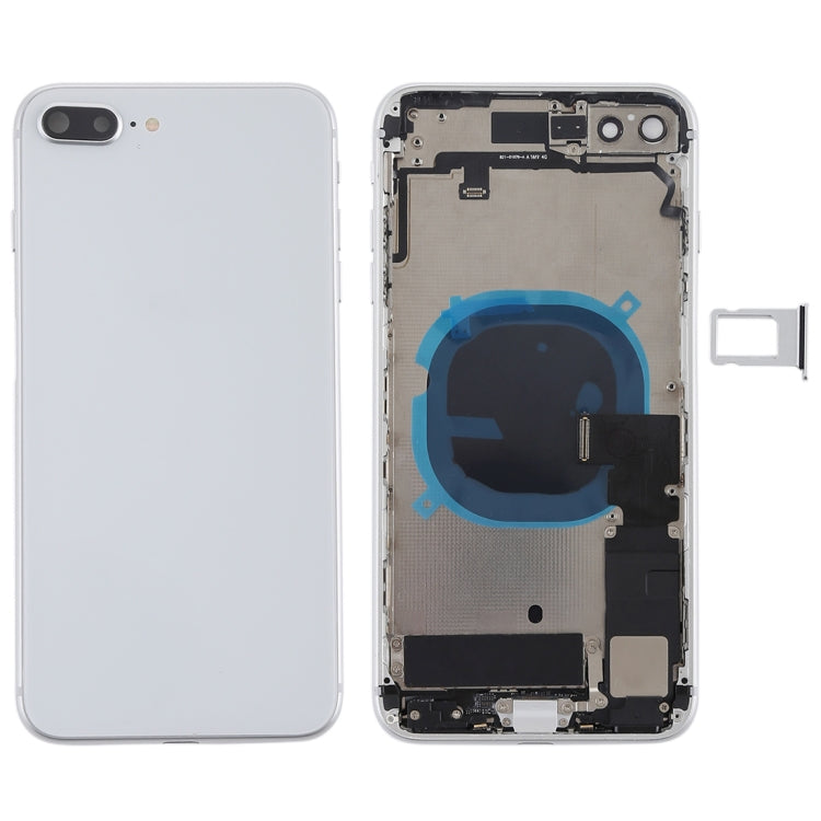 Battery Back Cover Assembly with Side Keys & Vibrator & Speaker Ringer Buzzer & Power Button + Volume Button Flex Cable & Card Tray for iPhone 8 Plus(Silver) - iPhone 8 Plus Parts by PMC TechLife | Online Shopping South Africa | PMC TechLife | Buy Now Pay Later Mobicred