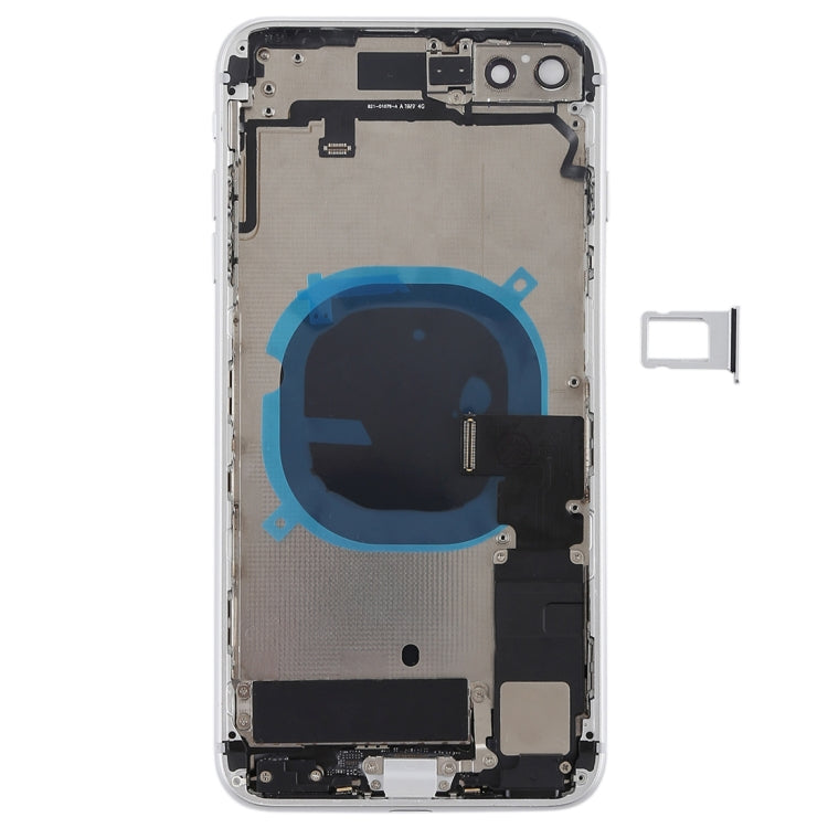 Battery Back Cover Assembly with Side Keys & Vibrator & Speaker Ringer Buzzer & Power Button + Volume Button Flex Cable & Card Tray for iPhone 8 Plus(Silver)