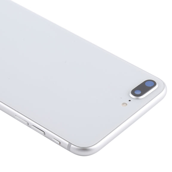 Battery Back Cover Assembly with Side Keys & Vibrator & Speaker Ringer Buzzer & Power Button + Volume Button Flex Cable & Card Tray for iPhone 8 Plus(Silver)