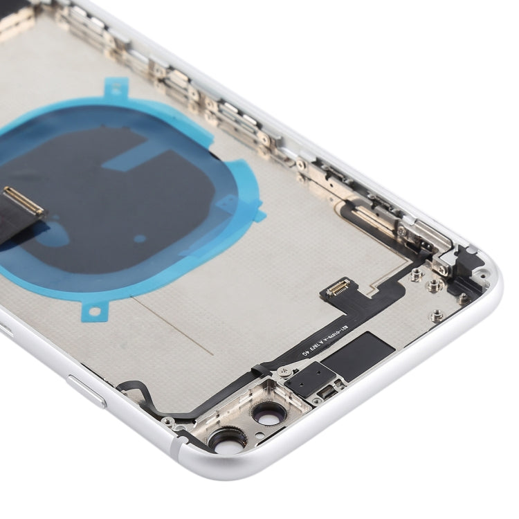Battery Back Cover Assembly with Side Keys & Vibrator & Speaker Ringer Buzzer & Power Button + Volume Button Flex Cable & Card Tray for iPhone 8 Plus(Silver)