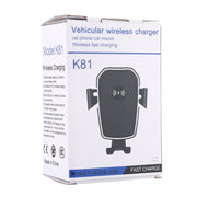 K81 10W QI Universal Rotating Gravity Induction Car Wireless Charging Mobile Phone Holder with Suction Cup