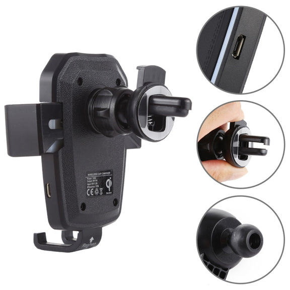 K81 10W QI Universal Rotating Gravity Induction Car Wireless Charging Mobile Phone Holder with Suction Cup