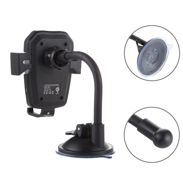 K81 10W QI Universal Rotating Gravity Induction Car Wireless Charging Mobile Phone Holder with Suction Cup