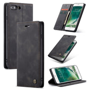 CaseMe-013 Multifunctional Retro Frosted Horizontal Flip Leather Case for iPhone 7 Plus / 8 Plus, with Card Slot & Holder & Wallet(Black)