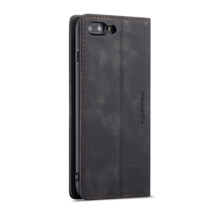 CaseMe-013 Multifunctional Retro Frosted Horizontal Flip Leather Case for iPhone 7 Plus / 8 Plus, with Card Slot & Holder & Wallet(Black)