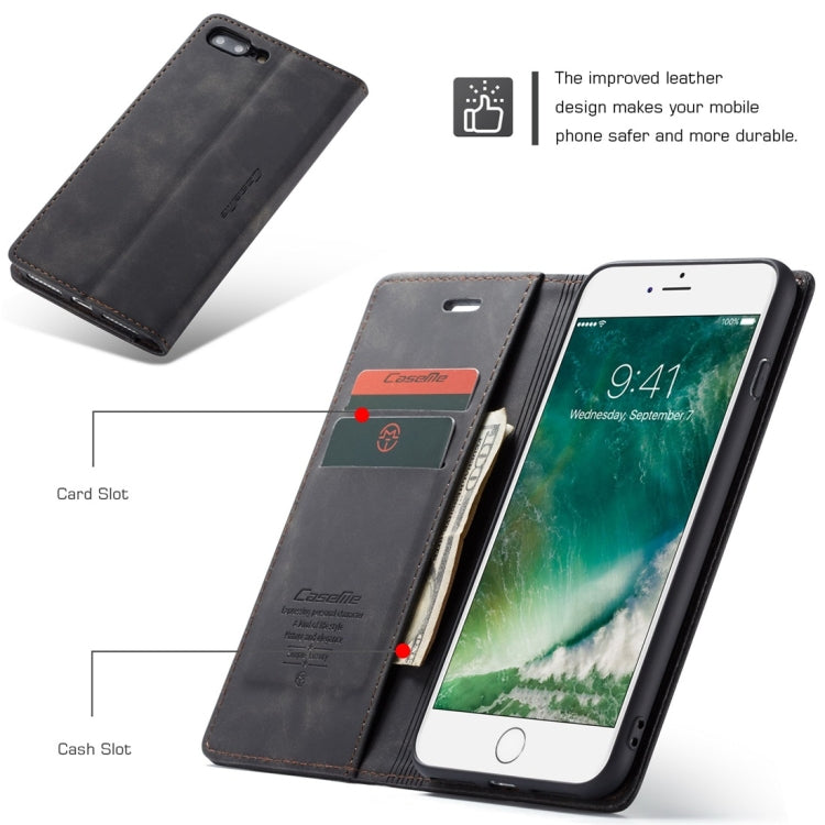 CaseMe-013 Multifunctional Retro Frosted Horizontal Flip Leather Case for iPhone 7 Plus / 8 Plus, with Card Slot & Holder & Wallet(Black) - More iPhone Cases by CaseMe | Online Shopping South Africa | PMC TechLife | Buy Now Pay Later Mobicred