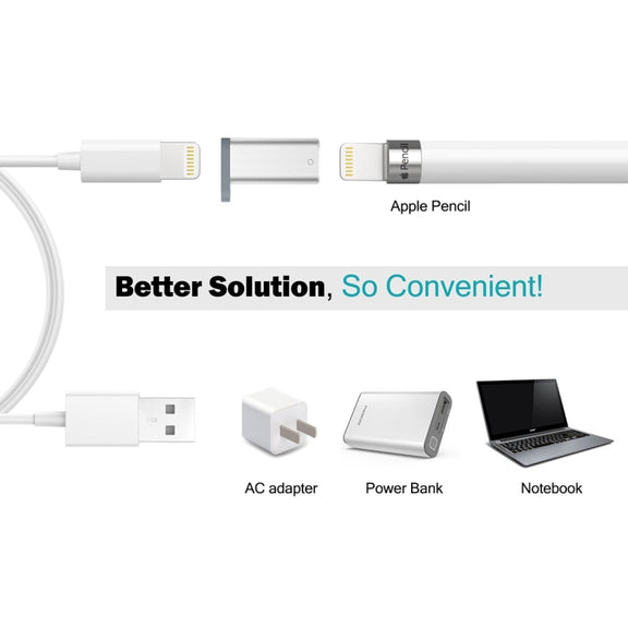 Aluminum Shell Apple Pencil Charger Adapter for iPad Pro(Silver)