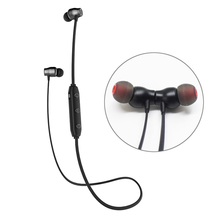 XRM-X5 Sports IPX4 Water-resistant Magnetic Earbuds Wireless Bluetooth V4.1 Stereo In-ear Headset, For iPhone, Samsung, Huawei, Xiaomi, HTC and Other Smartphones(Black)