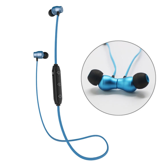 XRM-X5 Sports IPX4 Water-resistant Magnetic Earbuds Wireless Bluetooth V4.1 Stereo In-ear Headset, For iPhone, Samsung, Huawei, Xiaomi, HTC and Other Smartphones(Blue)