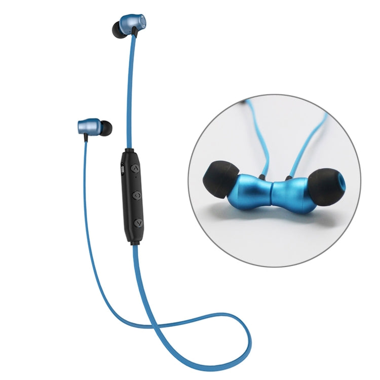 XRM-X5 Sports IPX4 Water-resistant Magnetic Earbuds Wireless Bluetooth V4.1 Stereo In-ear Headset, For iPhone, Samsung, Huawei, Xiaomi, HTC and Other Smartphones(Blue)