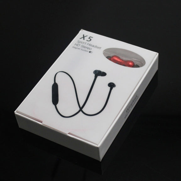 XRM-X5 Sports IPX4 Water-resistant Magnetic Earbuds Wireless Bluetooth V4.1 Stereo In-ear Headset, For iPhone, Samsung, Huawei, Xiaomi, HTC and Other Smartphones(Red)