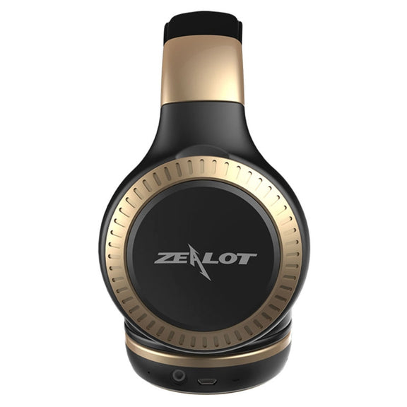 ZEALOT B20 Stereo Wired Wireless Bluetooth 4.0 Subwoofer Headset with 3.5mm Universal Audio Cable Jack & HD Microphone, For Mobile Phones & Tablets & Laptops(Gold)