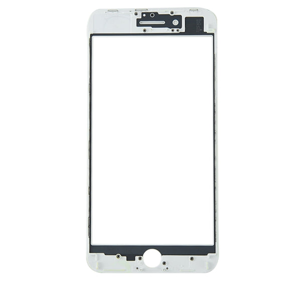 Front Screen Outer Glass Lens with Front LCD Screen Bezel Frame & OCA Optically Clear Adhesive for iPhone 8 Plus(White)