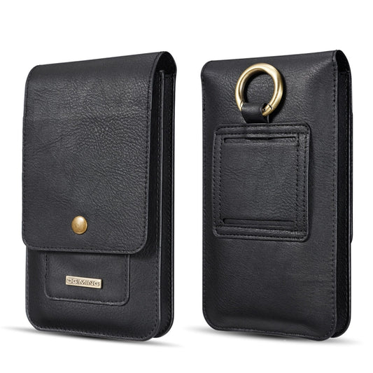 DG.MING Universal Cowskin Leather Protective Case Bag Waist Bag with Card Slots & Hook, For iPhone, Samsung, Sony, Huawei, Meizu, Lenovo, ASUS, Oneplus, Xiaomi, Cubot, Ulefone, Letv, DOOGEE, Vkworld, and other Smartphones Below 6.5 inch(Black) - More iPhone Cases by DG.MING | Online Shopping South Africa | PMC Jewellery | Buy Now Pay Later Mobicred