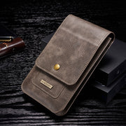 DG.MING Universal Cowskin Leather Protective Case Bag Waist Bag with Card Slots & Hook, For iPhone, Samsung, Sony, Huawei, Meizu, Lenovo, ASUS, Oneplus, Xiaomi, Cubot, Ulefone, Letv, DOOGEE, Vkworld, and other Smartphones Below 6.5 inch(Grey)