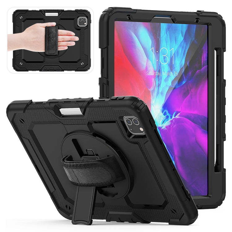 For iPad Pro 11 inch (2018) / Pro 11 inch (2020) Shockproof Colorful Silica Gel + PC Protective Tablet Case with Holder & Shoulder Strap & Hand Strap & Pen Slot(Black) - free shipping - PMC TechLife - Order now!