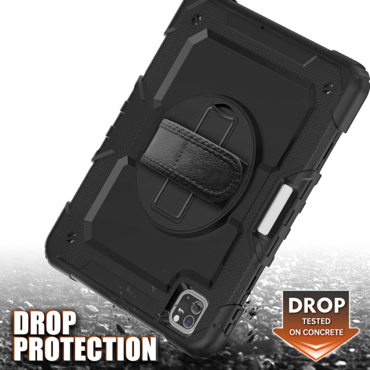 For iPad Pro 11 inch (2018) / Pro 11 inch (2020) Shockproof Colorful Silica Gel + PC Protective Tablet Case with Holder & Shoulder Strap & Hand Strap & Pen Slot(Black) - free shipping - PMC TechLife - Order now!