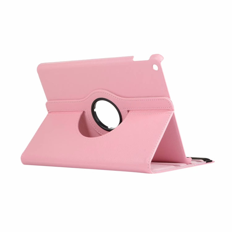For iPad 10.2 / iPad Air 2019 10.5 / iPad 10.2 2020 Litchi Texture Horizontal Flip 360 Degrees Rotation Leather Case(Pink)