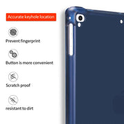 Multi-folding Shockproof TPU Protective Case for iPad 9.7 (2018) / 9.7 (2017) / air / air2, with Holder & Pen Slot(Blue)