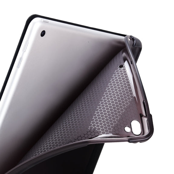 Multi-folding Shockproof TPU Protective Case for iPad 9.7 (2018) / 9.7 (2017) / air / air2, with Holder & Pen Slot(Blue)