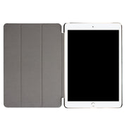 For iPad Pro 10.5 inch PU Litchi Texture 3-folding Smart Case Clear Back Cover with Holder(navy)