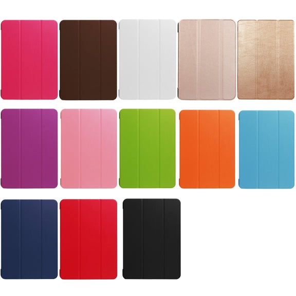 For iPad Pro 10.5 inch PU Litchi Texture 3-folding Smart Case Clear Back Cover with Holder(navy)