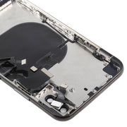 Battery Back Cover Assembly with Side Keys & Vibrator & Speaker Ringer Buzzer & Power Button + Volume Button Flex Cable & Card Tray & Battery Adhesive for iPhone X(Black)