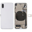 Battery Back Cover Assembly with Side Keys & Vibrator & Speaker Ringer Buzzer & Power Button + Volume Button Flex Cable & Card Tray & Battery Adhesive for iPhone X(White) - Back Cover by PMC TechLife | Online Shopping South Africa | PMC TechLife