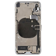 Battery Back Cover Assembly with Side Keys & Vibrator & Speaker Ringer Buzzer & Power Button + Volume Button Flex Cable & Card Tray & Battery Adhesive for iPhone X(White)