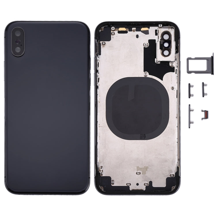 Back Housing Cover with SIM Card Tray & Side keys for iPhone X(Black) - Back Cover by PMC TechLife | Online Shopping South Africa | PMC TechLife
