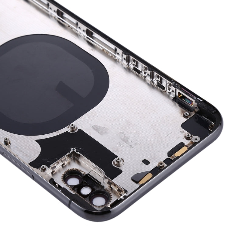 Back Housing Cover with SIM Card Tray & Side keys for iPhone X(Black)