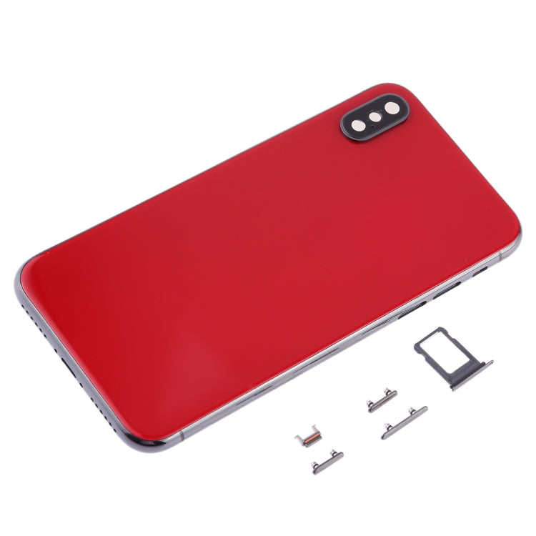 Back Housing Cover with SIM Card Tray & Side keys for iPhone X(Red) - Back Cover by PMC TechLife | Online Shopping South Africa | PMC TechLife