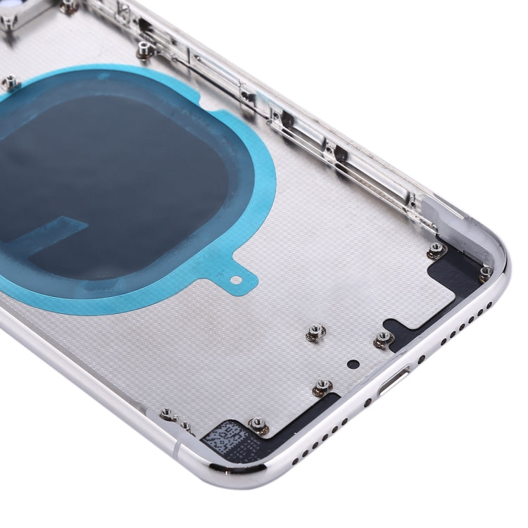 Back Housing Cover with SIM Card Tray & Side keys for iPhone X(Silver)