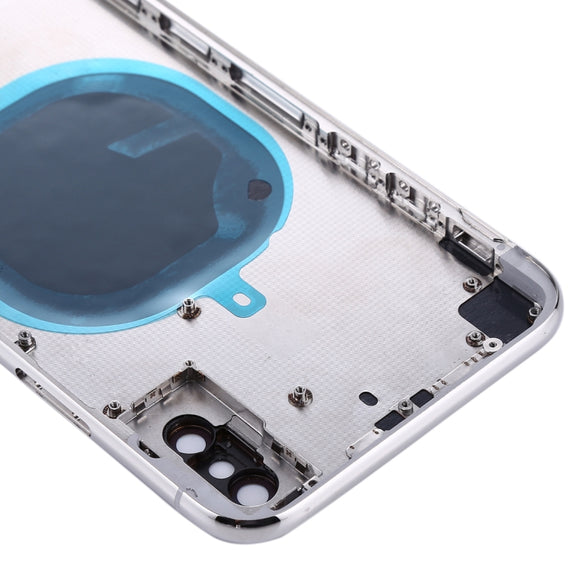 Back Housing Cover with SIM Card Tray & Side keys for iPhone X(Silver)