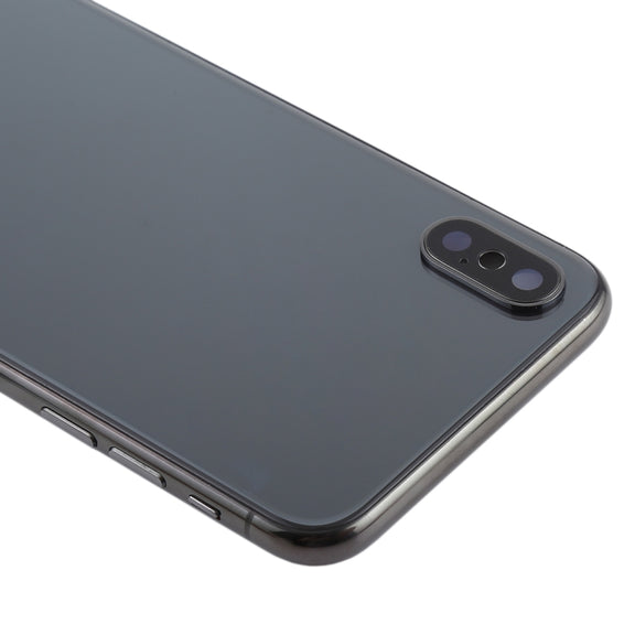 Battery Back Cover Assembly with Side Keys & Wireless Charging Module & Volume Button Flex Cable & Card Tray for iPhone X(Black)