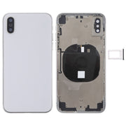 Battery Back Cover Assembly with Side Keys & Wireless Charging Module & Volume Button Flex Cable & Card Tray for iPhone X(White)