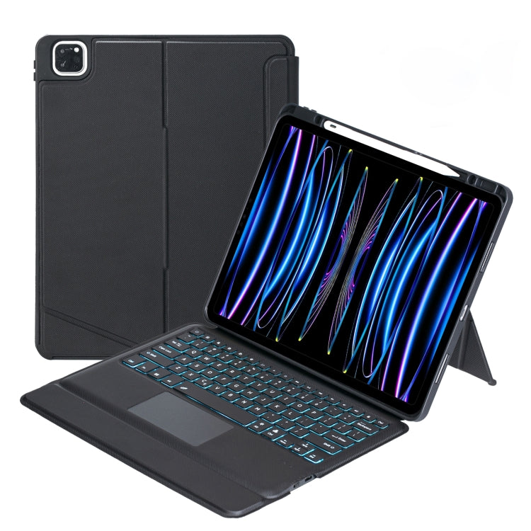 T129-AS For iPad Air 13 2025 / Pro 12.9 2022 / 2021 / 2020 / 2018 Touch Backlight Split Type Bluetooth Keyboard Leather Case - For iPad Pro by PMC TechLife | Online Shopping South Africa | PMC TechLife | Buy Now Pay Later Mobicred