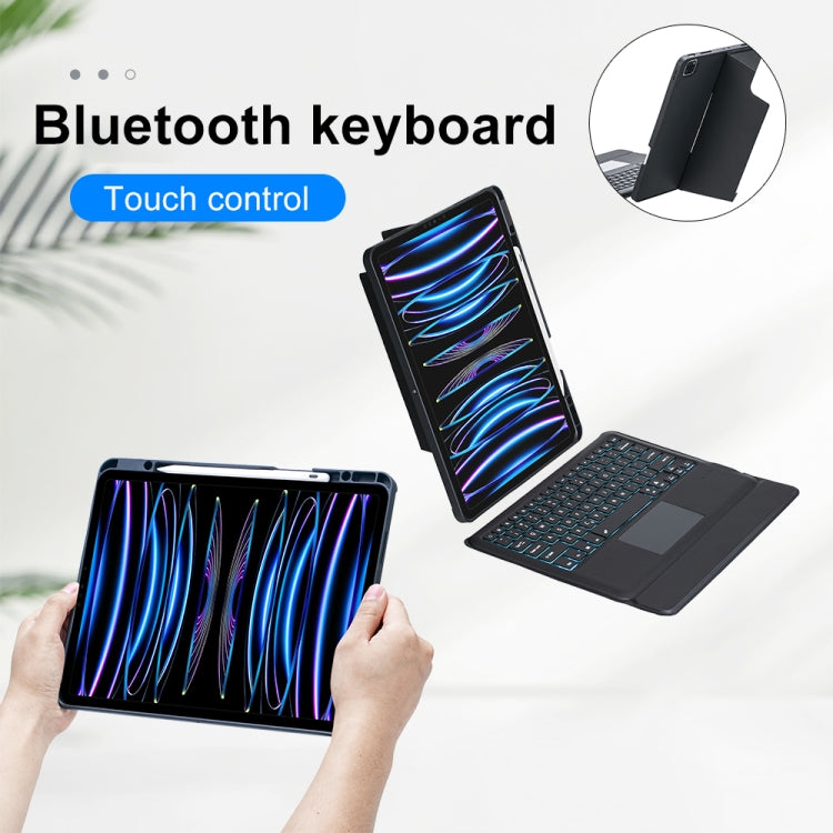 T129-AS For iPad Air 13 2025 / Pro 12.9 2022 / 2021 / 2020 / 2018 Touch Backlight Split Type Bluetooth Keyboard Leather Case - For iPad Pro by PMC TechLife | Online Shopping South Africa | PMC TechLife | Buy Now Pay Later Mobicred