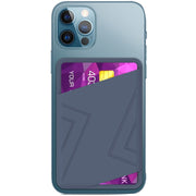 For iPhone 13 Series / iPhone 12 Series Silicone Wallet Pouch Card Case Magsafing Card Holder(Blue)