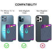 For iPhone 13 Series / iPhone 12 Series Silicone Wallet Pouch Card Case Magsafing Card Holder(Blue)