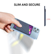 For iPhone 13 Series / iPhone 12 Series Silicone Wallet Pouch Card Case Magsafing Card Holder(Blue)