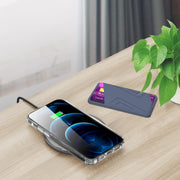For iPhone 13 Series / iPhone 12 Series Silicone Wallet Pouch Card Case Magsafing Card Holder(Blue)