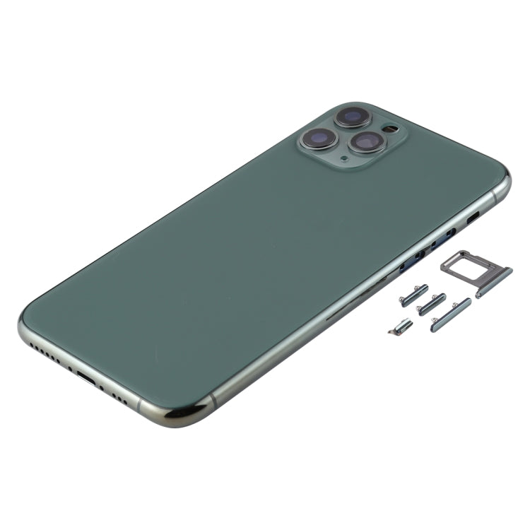 Back Housing Cover with SIM Card Tray & Side  keys & Camera Lens for iPhone 11 Pro Max(Green) - Back Cover by PMC TechLife | Online Shopping South Africa | PMC TechLife