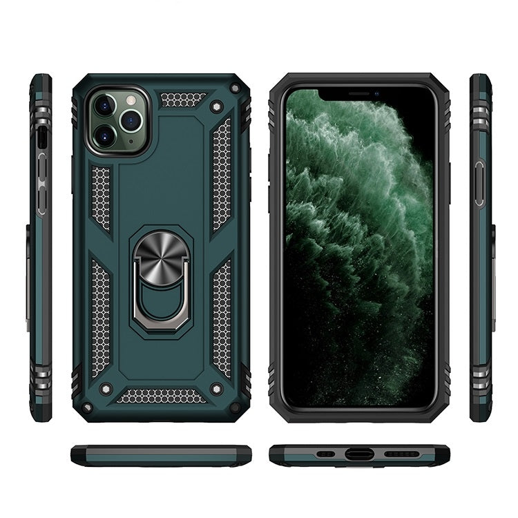 Armor Shockproof TPU + PC Protective Case for iPhone 11, with 360 Degree Rotation Holder (Green) - iPhone 11 Cases by PMC TechLife | Online Shopping South Africa | PMC TechLife | Buy Now Pay Later Mobicred