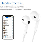 GL069 8 Pin Port Bluetooth Module Pop-up Window Wired Stereo Earphones with Mic (White)